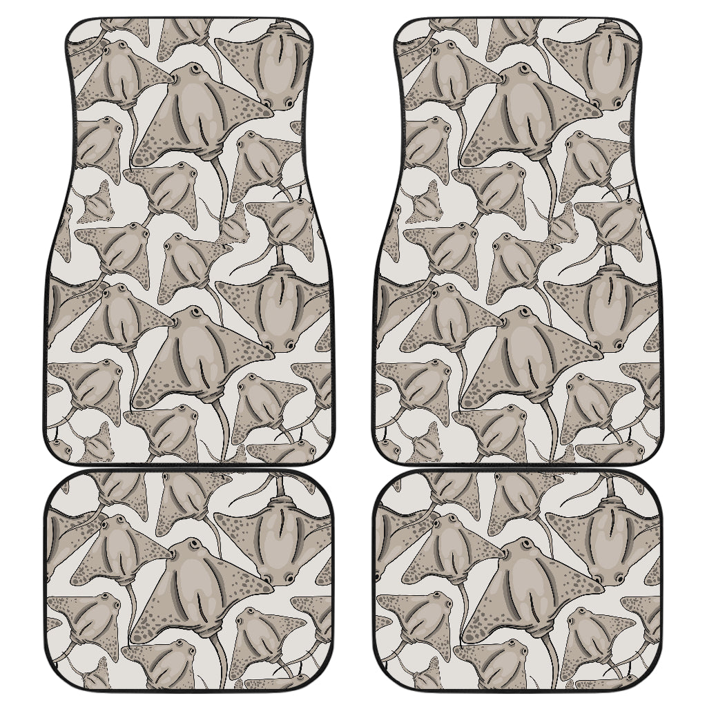 Stingray Pattern Print Design 05 Front and Back Car Mats