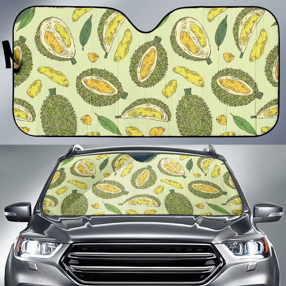 Durian Leaves Pattern Background Car Sun Shade