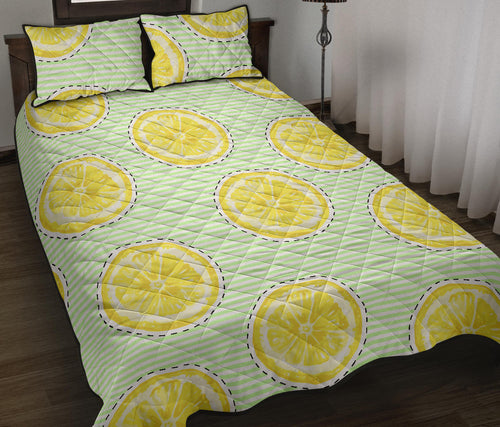slice of lemon pattern Quilt Bed Set