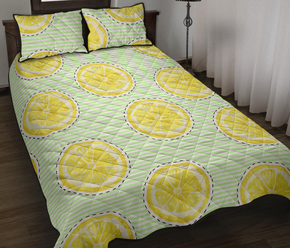 slice of lemon pattern Quilt Bed Set
