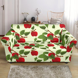 Red Apples Leaves Pattern Loveseat Couch Slipcover