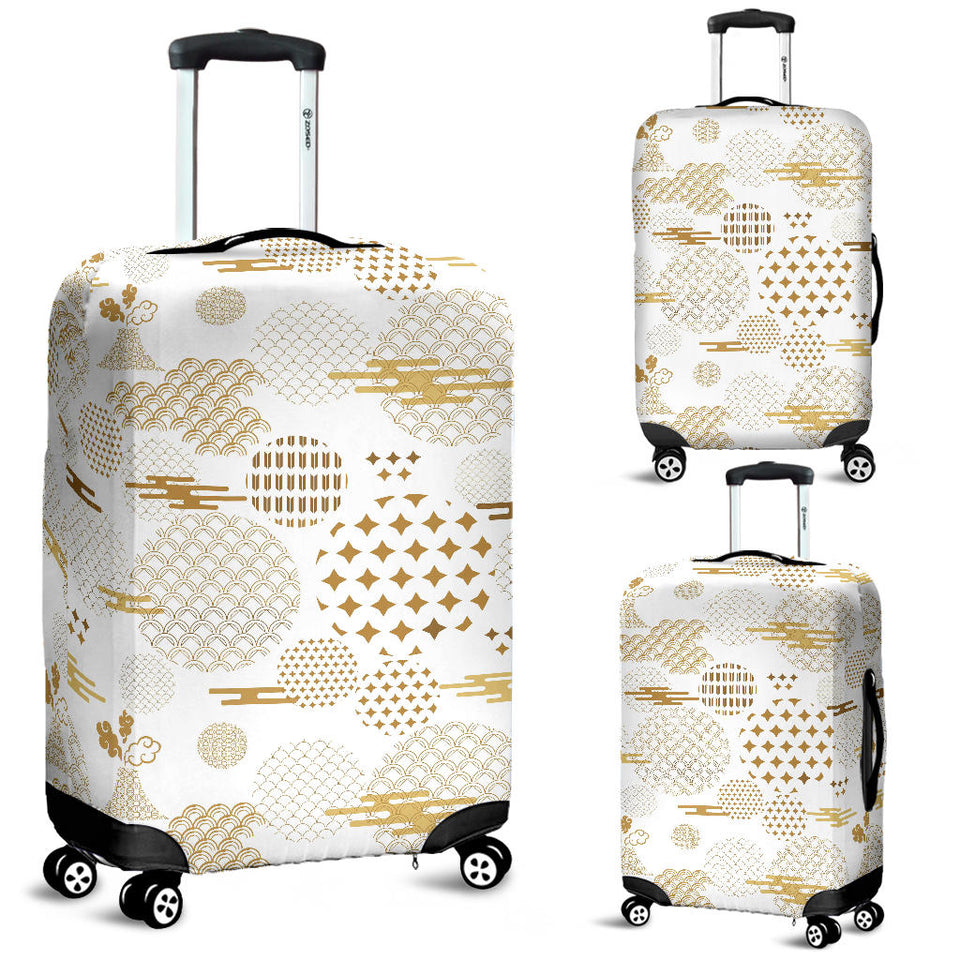 Beautiful Gold Japanese Pattern Luggage Covers