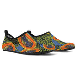 Colorful Papaya Tropical Leaves Aqua Shoes