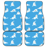 Cute Sea Lion Seal Pattern Background Front And Back Car Mats