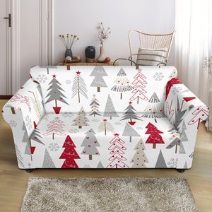 Cute Christmas Tree Pattern Loveseat Couch Slipcover