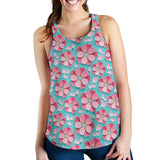 3D sakura cherry blossom pattern Women Racerback Tank Top
