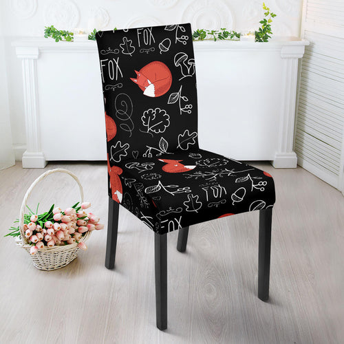 Fox Sleeping Fox Pattern Dining Chair Slipcover
