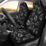 Garlic Pattern Black Background Universal Fit Car Seat Covers
