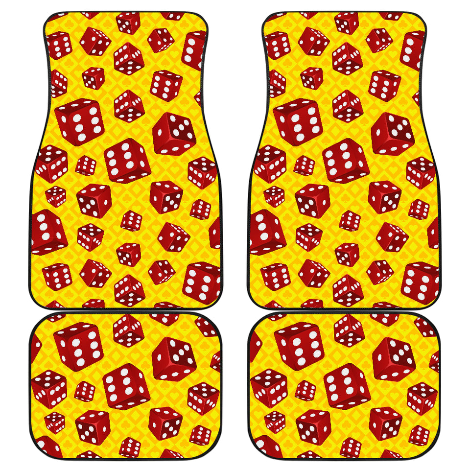 Dice Pattern Print Design 04 Front and Back Car Mats