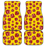 Dice Pattern Print Design 04 Front and Back Car Mats