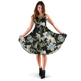 Japanese Crane Ornament Elements Sleeveless Midi Dress