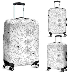 Spider Web Cobweb Pattern White Background Luggage Covers