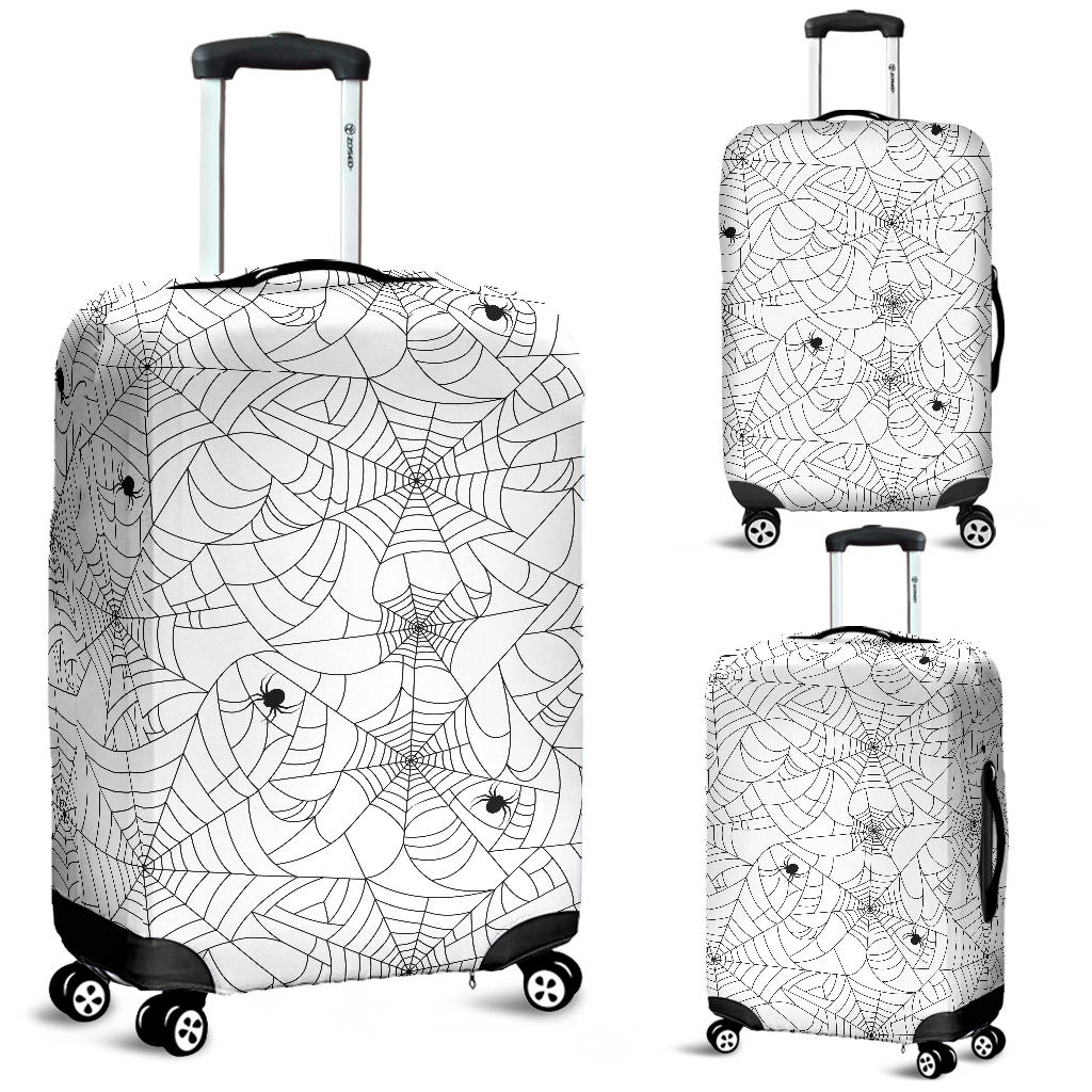 Spider Web Cobweb Pattern White Background Luggage Covers