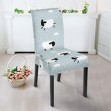 Sheep Polka Dot Cloud Pattern Dining Chair Slipcover