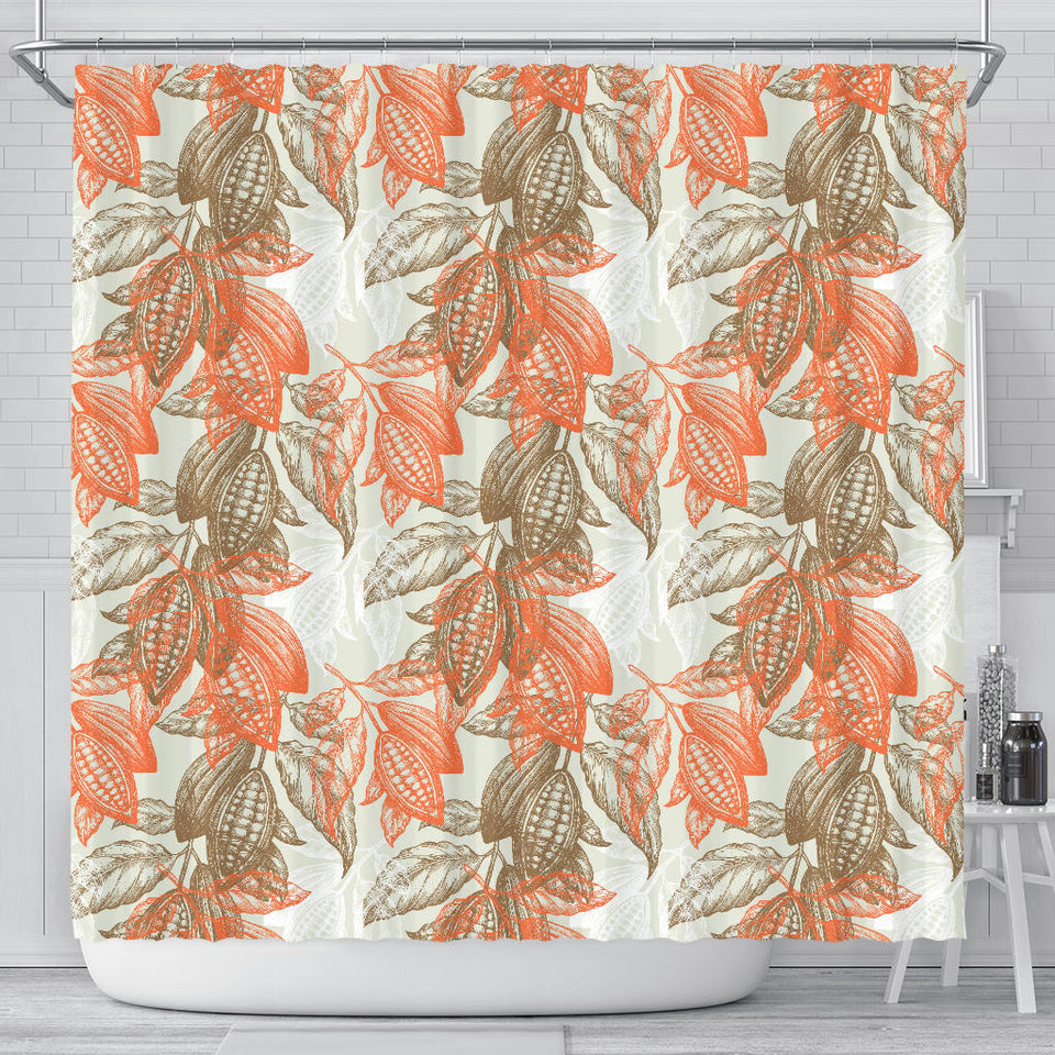 Cocoa Beans Cocoa Tree Pattern Shower Curtain Fulfilled In US