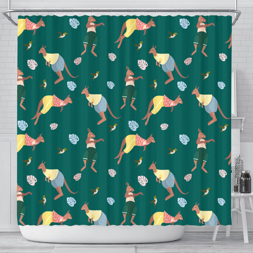 Kangaroo Leaves Pattern Shower Curtain Fulfilled In US