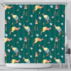 Kangaroo Leaves Pattern Shower Curtain Fulfilled In US