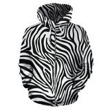 Zebra Skin Pattern Zip Up Hoodie