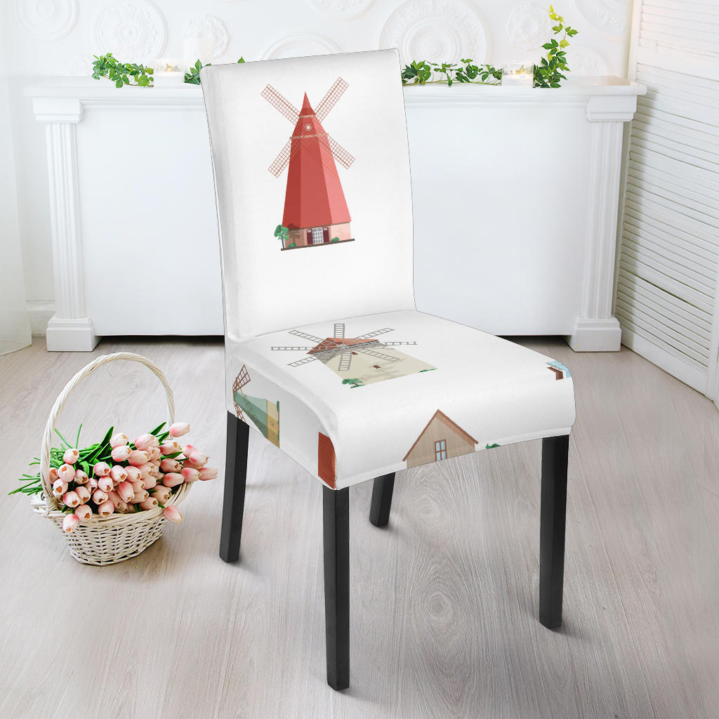 Windmill Design Pattern Dining Chair Slipcover