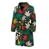 Canabis Marijuana Weed Pattern Print Design 02 Men's Bathrobe