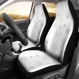Snowflake Pattern White Background  Universal Fit Car Seat Covers