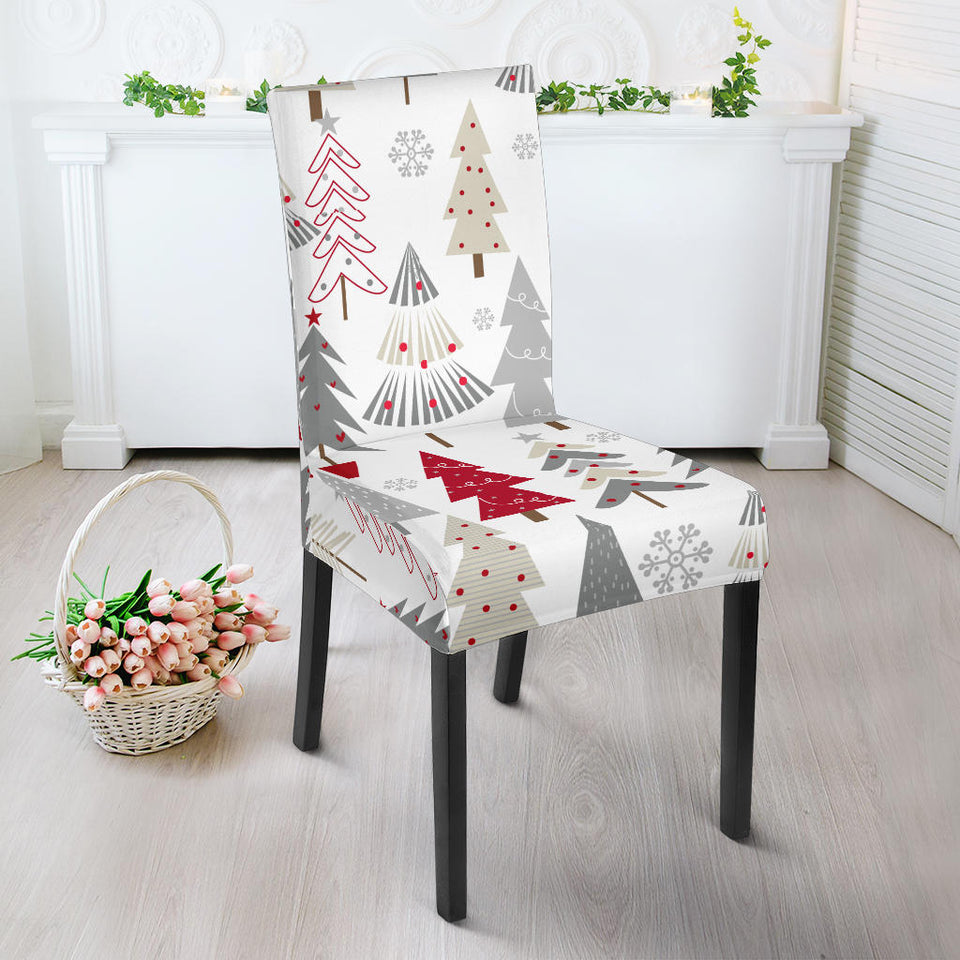Cute Christmas Tree Pattern Dining Chair Slipcover