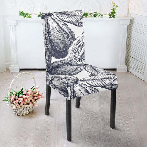 Guava Tropical Hand Drawn Pattern Dining Chair Slipcover