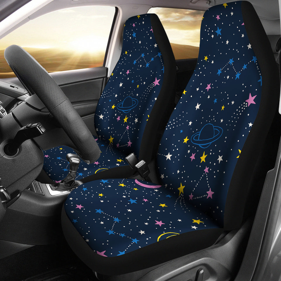Space Pattern With Planets, Comets, Constellations And Stars  Universal Fit Car Seat Covers
