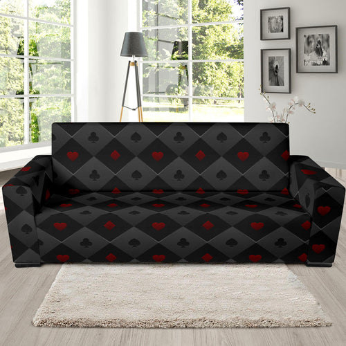 Casino Cards Suits Pattern Print Design 05 Sofa Slipcover