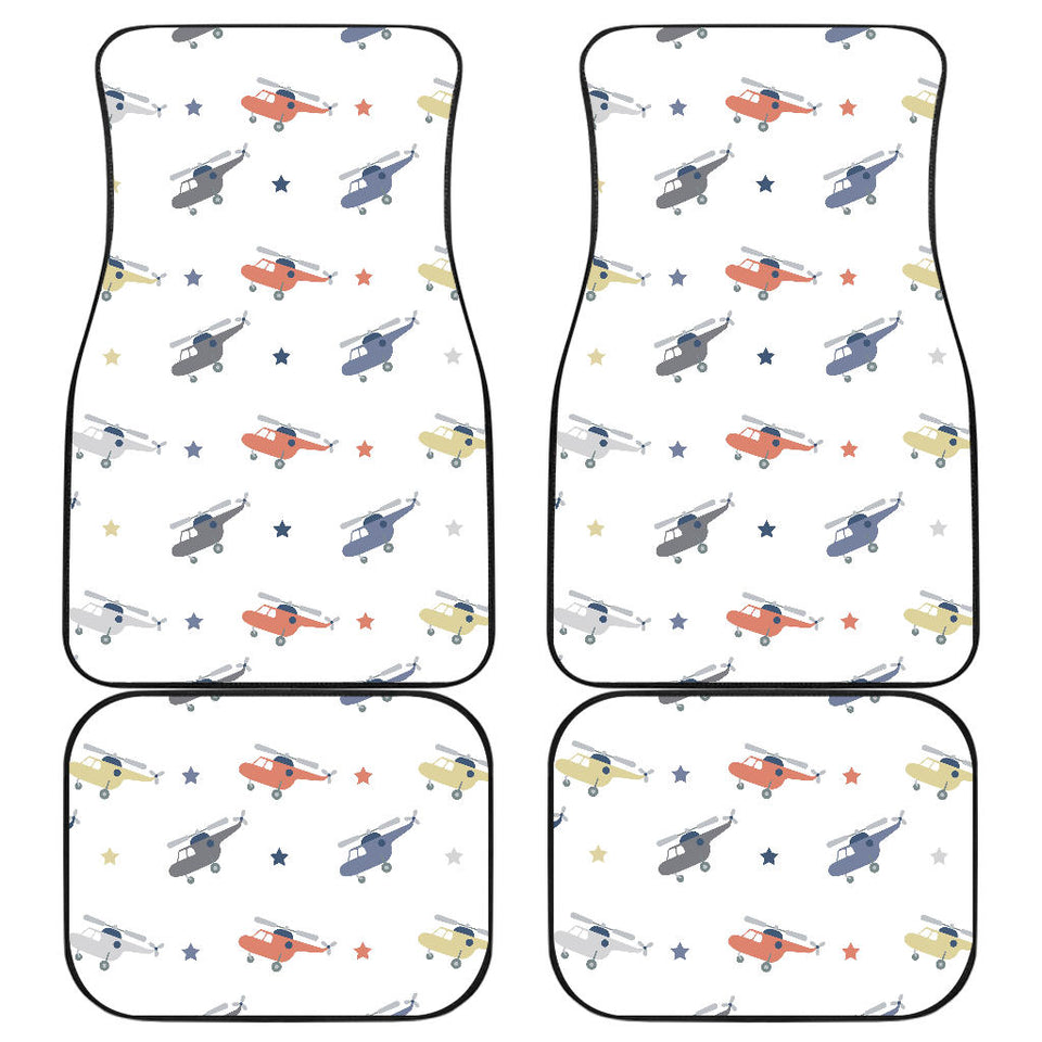 Cute Helicopter Star Pattern Front And Back Car Mats