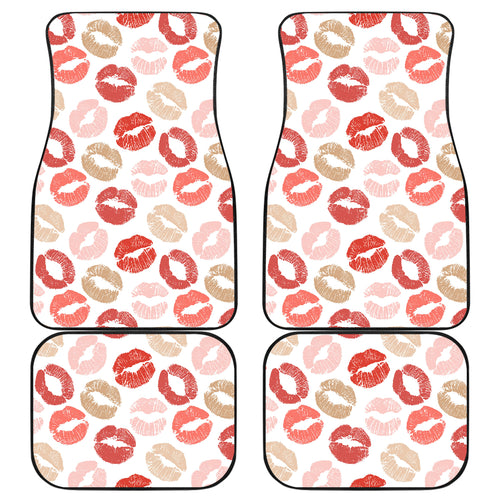 Lips Pattern Print Design 04 Front and Back Car Mats