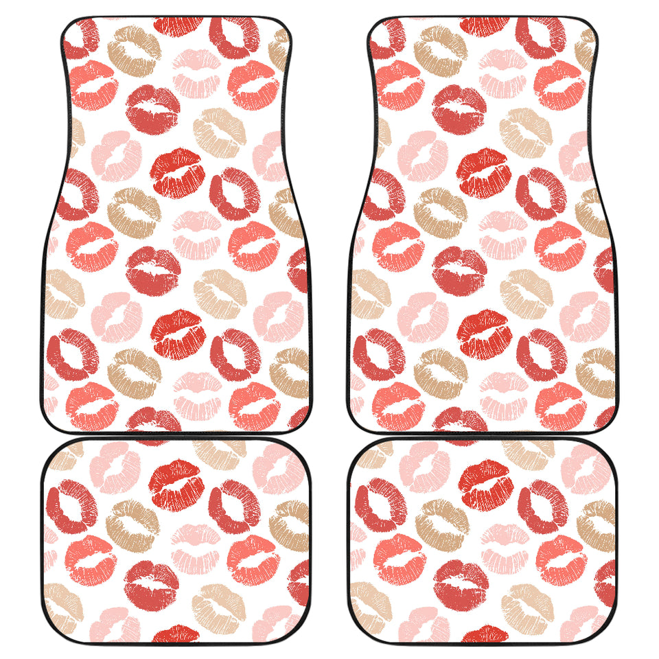 Lips Pattern Print Design 04 Front and Back Car Mats