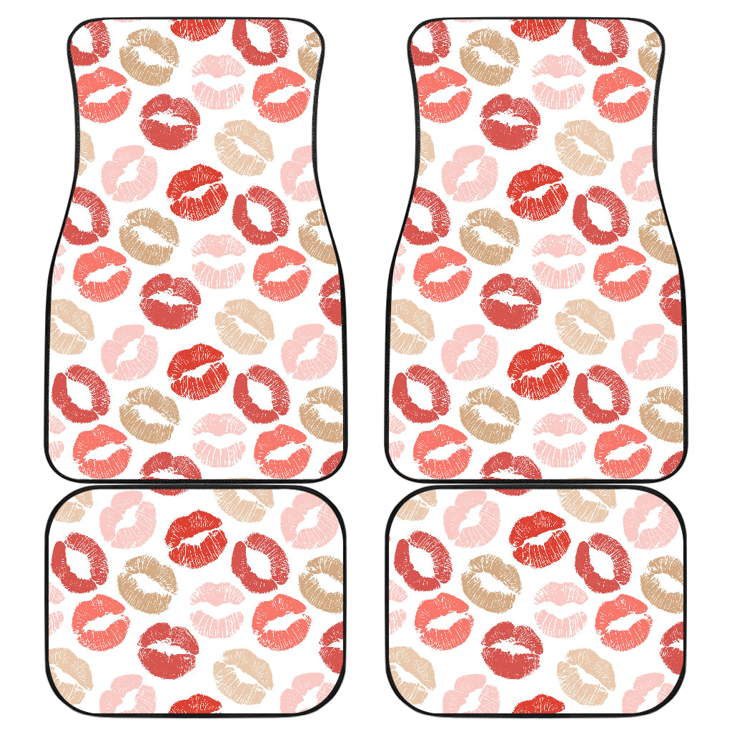 Lips Pattern Print Design 04 Front and Back Car Mats
