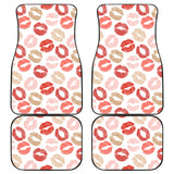 Lips Pattern Print Design 04 Front and Back Car Mats
