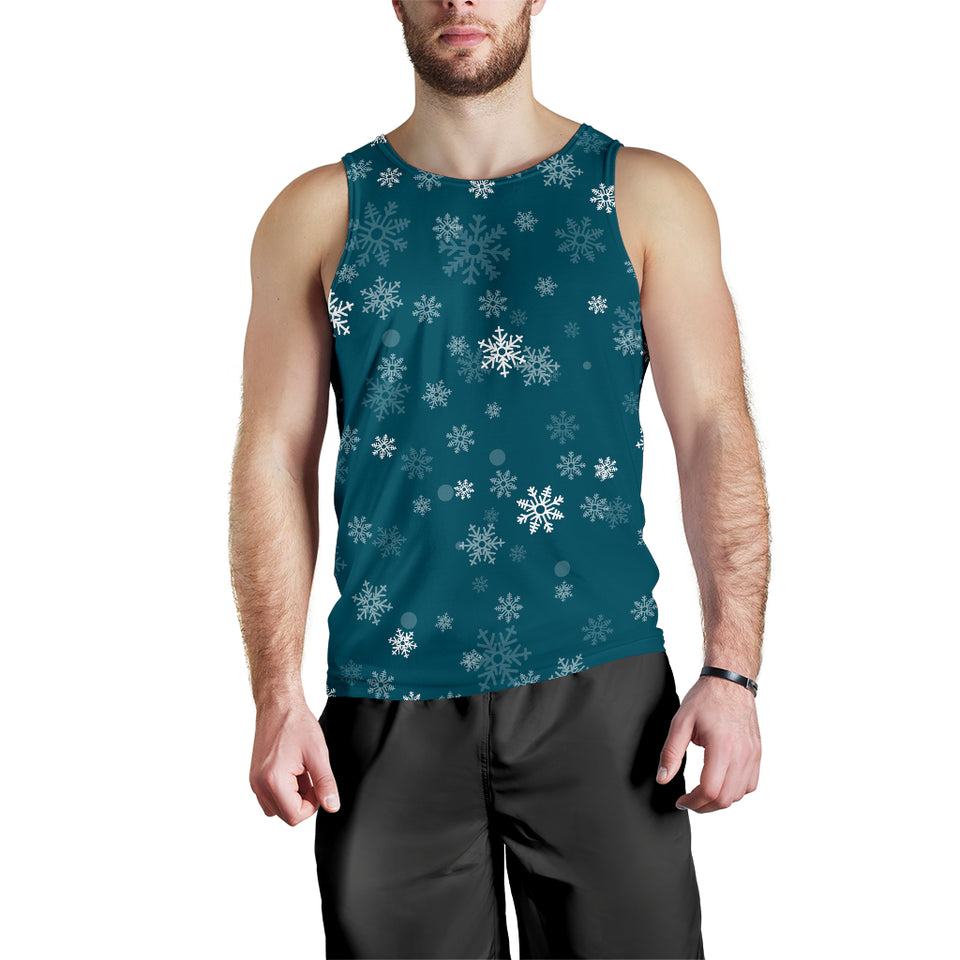 Snowflake pattern dark background Men Tank Top