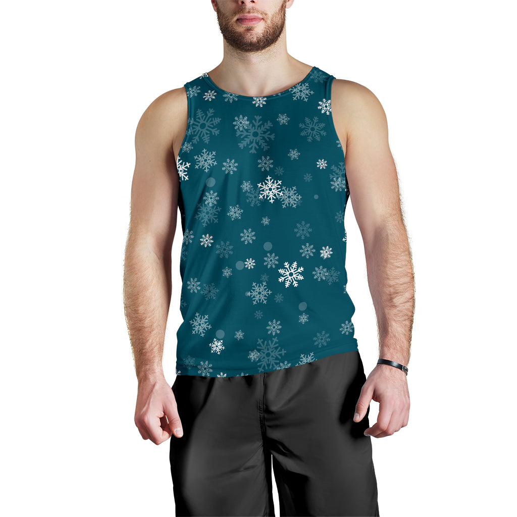 Snowflake pattern dark background Men Tank Top