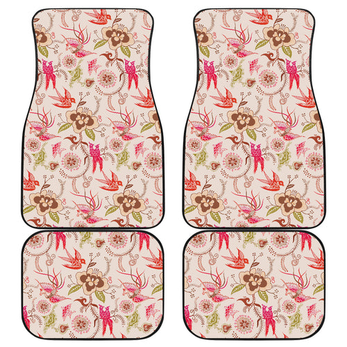 Swallow Pattern Print Design 01 Front and Back Car Mats