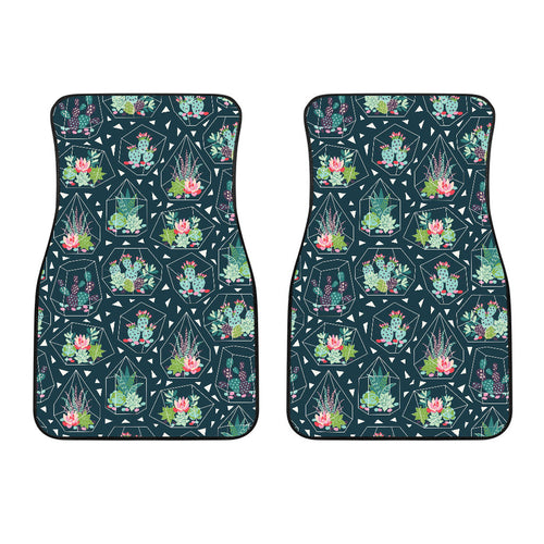 Cactus Glass Terrarium Pattern  Front Car Mats