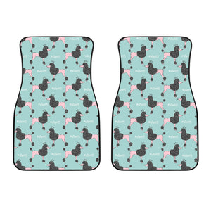 Poodle Dog Green Background Front Car Mats