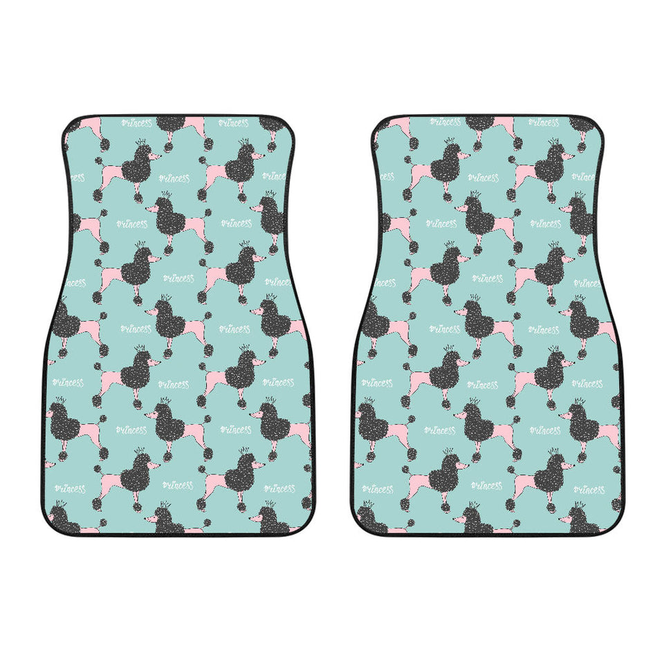 Poodle Dog Green Background Front Car Mats