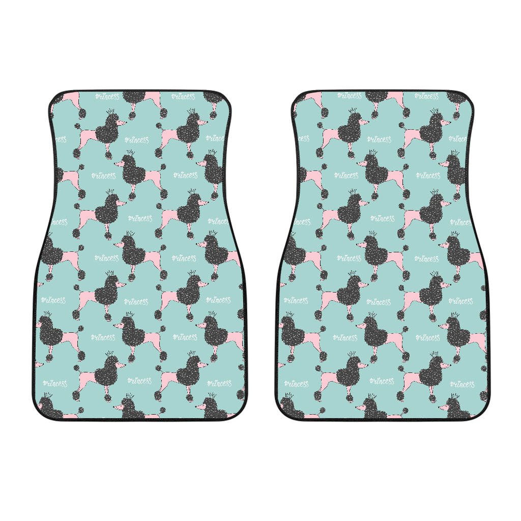 Poodle Dog Green Background Front Car Mats
