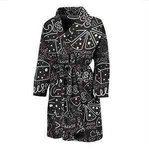 Handwritten Cheese Pattern Men'S Bathrobe