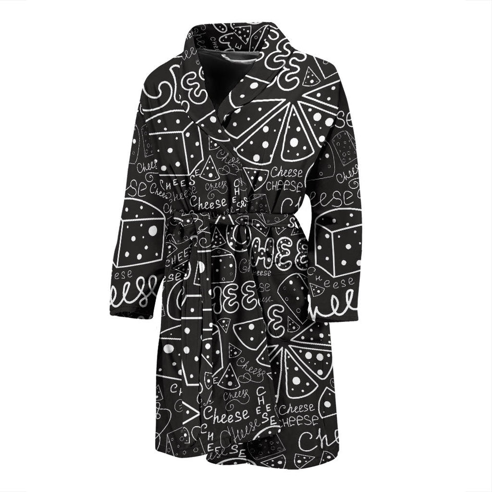 Handwritten Cheese Pattern Men'S Bathrobe