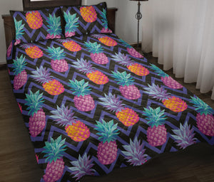 Pineapples pattern zigzag background Quilt Bed Set