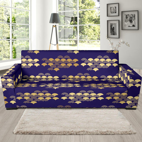 Beautiful Japanese Fan Pattern Sofa Slipcover