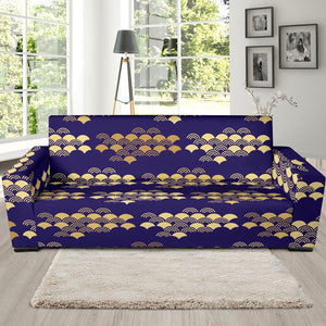 Beautiful Japanese Fan Pattern Sofa Slipcover