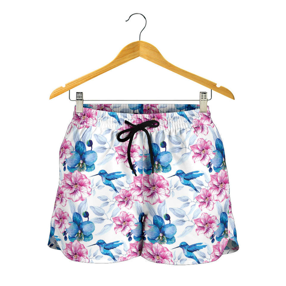 Hummingbird Pattern Print Design 02 Women Shorts