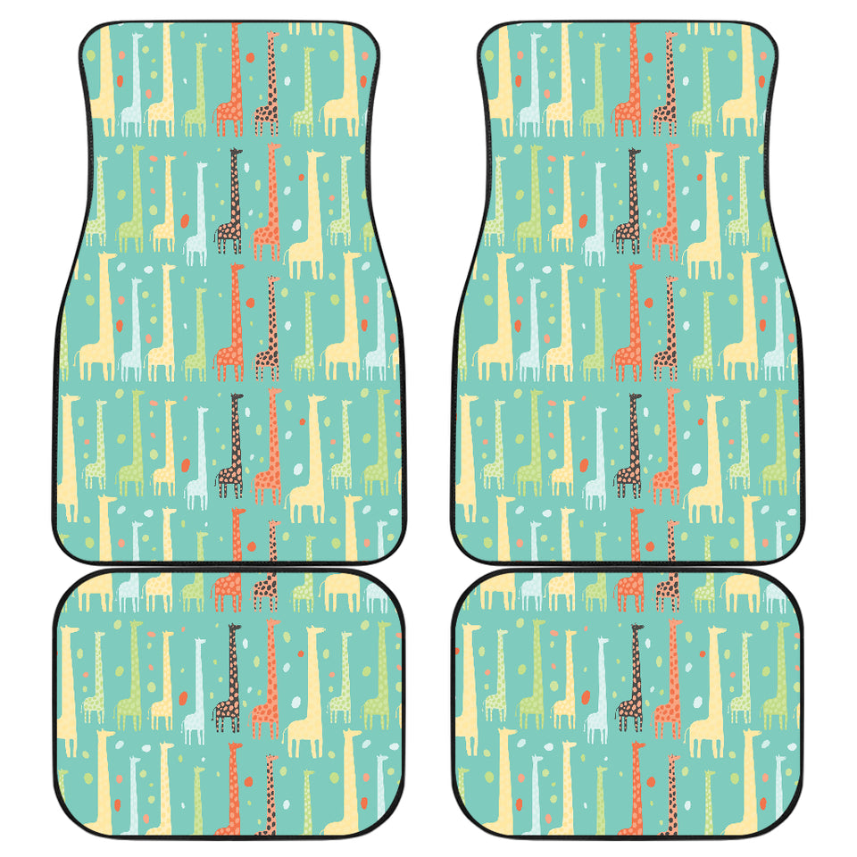 Giraffe Pattern Print Design 01 Front and Back Car Mats