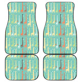 Giraffe Pattern Print Design 01 Front and Back Car Mats