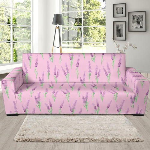 Lavender Pattern Pink Background Sofa Slipcover